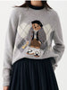 Women’s Embroidered Knit Sweater – Long Sleeve Pullover