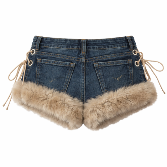 Women’s Low Waist Denim Shorts – Casual Retro Look
