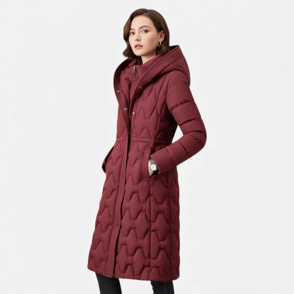 womens longline puffer coat