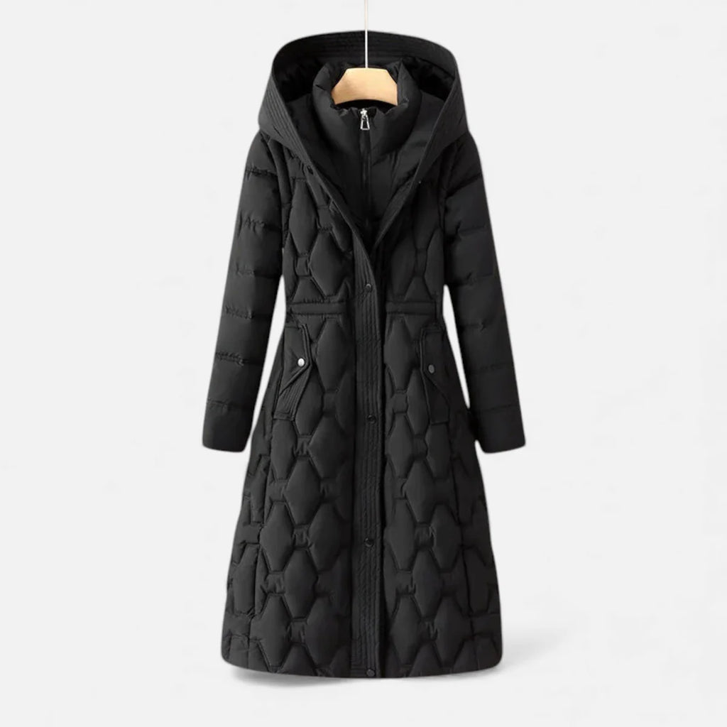womens longline puffer coat