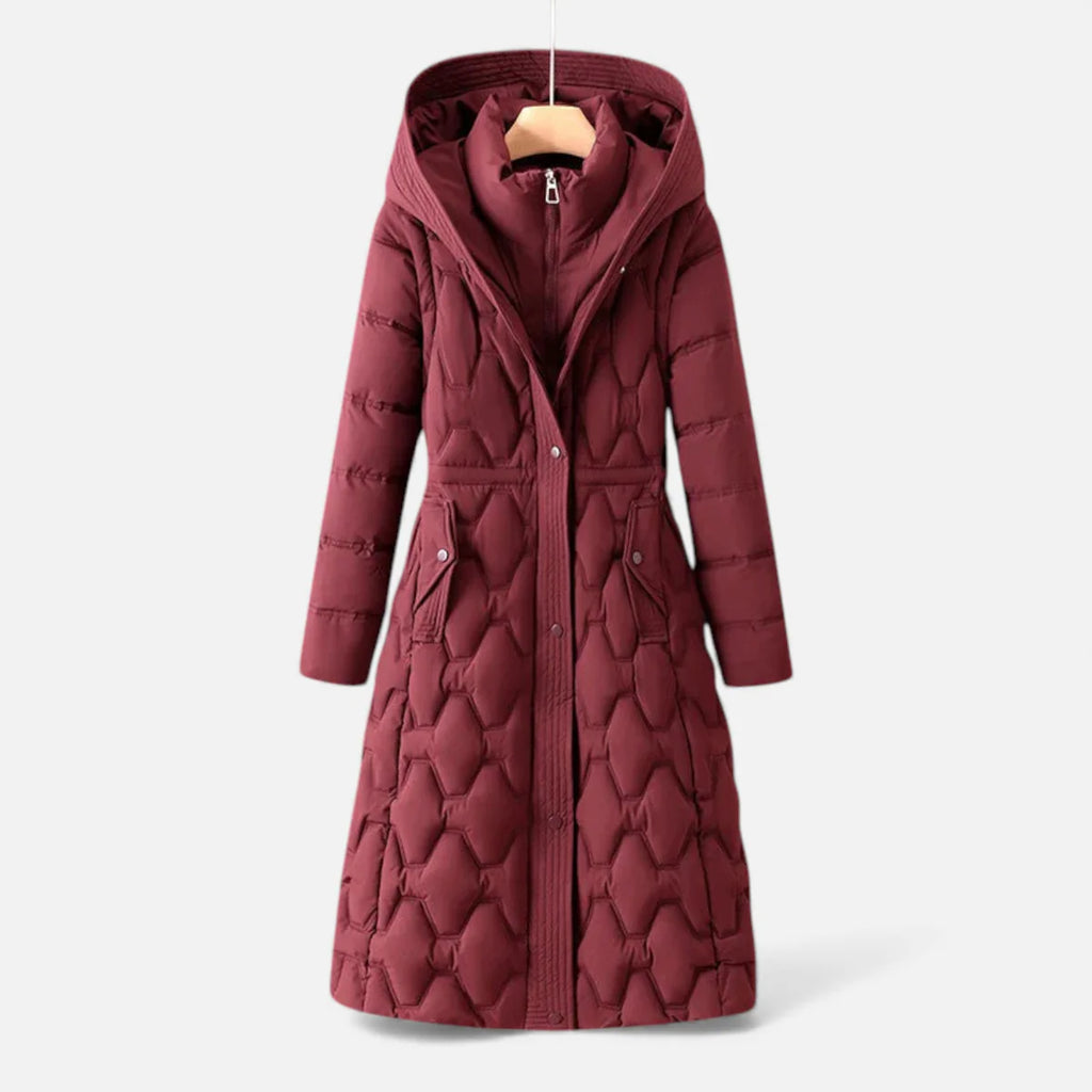 womens longline puffer coat