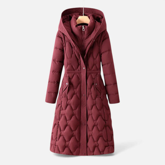 womens longline puffer coat