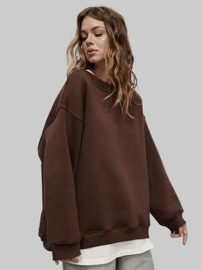 Women’s Oversized Fleece Hoodie – Warm Long Sleeve Pullover