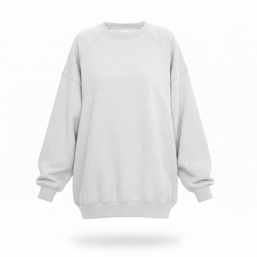 Women’s Long Sleeve High Neck Hoodie – Loose Fit Solid Color