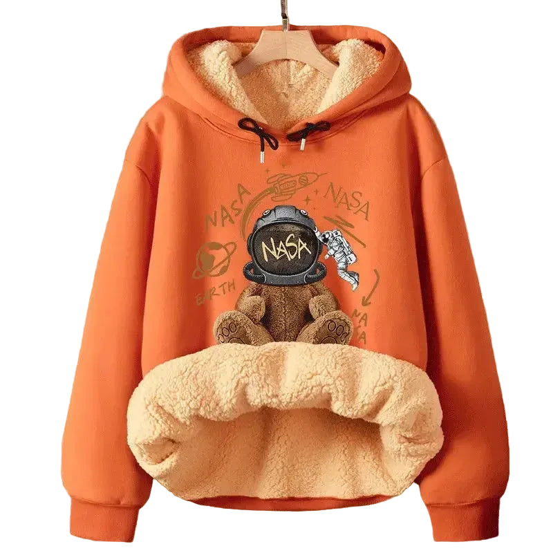 Women’s Fleece Lined Hoodie – Loose Fit Long Sleeve Pullover