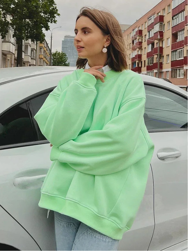 Women’s Oversized Fleece Hoodie – Warm Long Sleeve Pullover