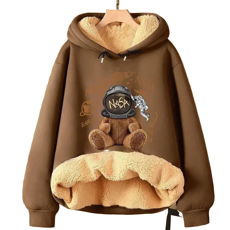 Women’s Fleece Lined Hoodie – Loose Fit Long Sleeve Pullover