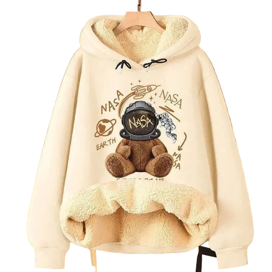 Women’s Fleece Lined Hoodie – Loose Fit Long Sleeve Pullover