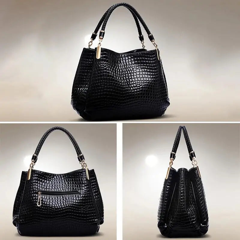 Women’s Large Capacity Tote Bag – Crocodile Print Shoulder Bag