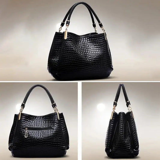 Women’s Large Capacity Tote Bag – Crocodile Print Shoulder Bag