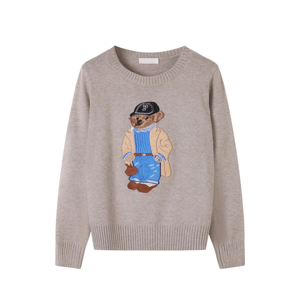 Women’s Embroidered Knit Sweater – Long Sleeve Pullover