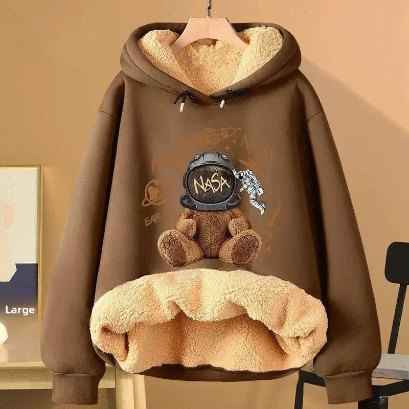 Women’s Fleece Lined Hoodie – Loose Fit Long Sleeve Pullover