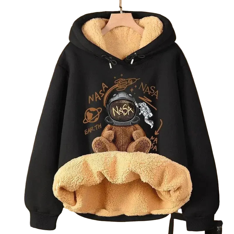 Women’s Fleece Lined Hoodie – Loose Fit Long Sleeve Pullover