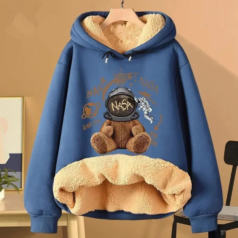 Women’s Fleece Lined Hoodie – Loose Fit Long Sleeve Pullover