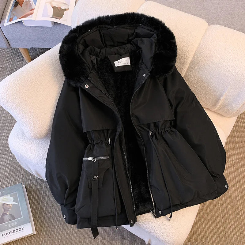 Winter Puffer Jacket for Women – Hooded Fleece Lined Down Coat