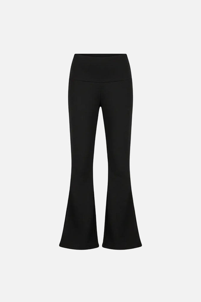 Women’s Low Waist Flared Pants – Solid Color Casual Fit