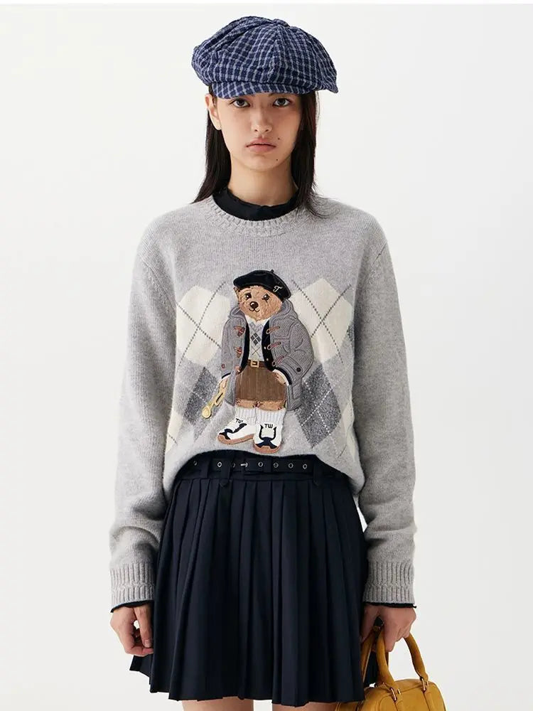 Women’s Embroidered Knit Sweater – Long Sleeve Pullover