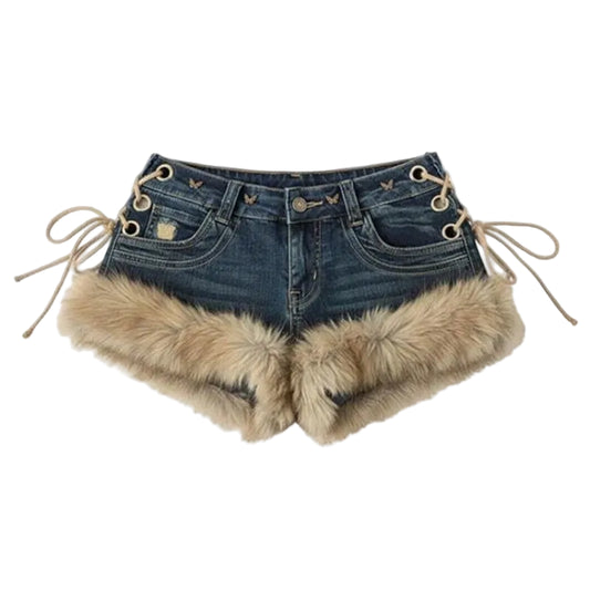 Women’s Low Waist Denim Shorts – Casual Retro Look
