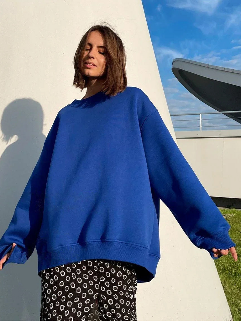 Women’s Oversized Fleece Hoodie – Warm Long Sleeve Pullover