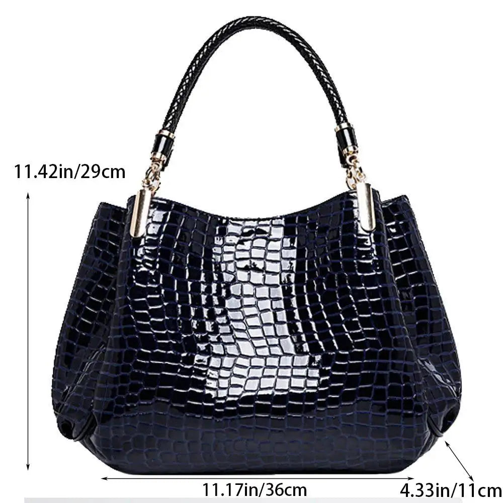 Women’s Large Capacity Tote Bag – Crocodile Print Shoulder Bag