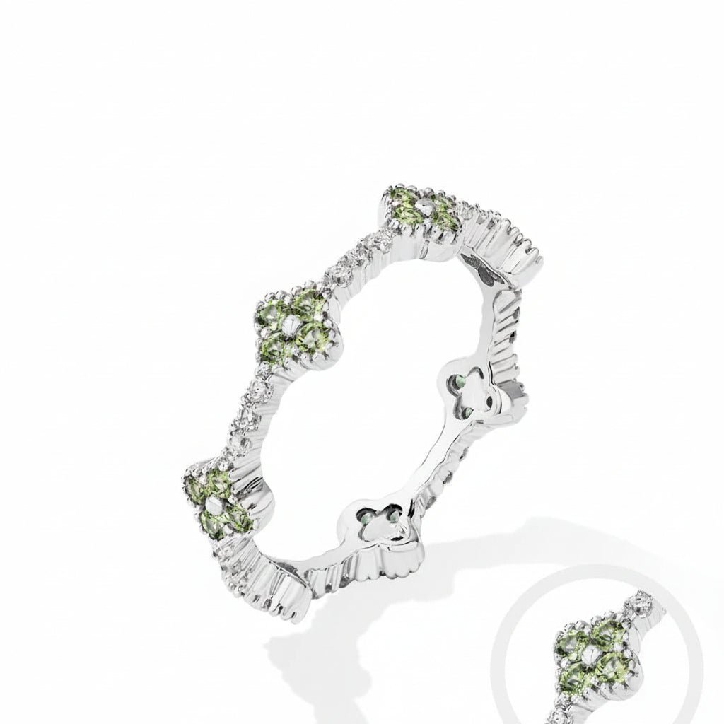 Blue Moissanite Eternity Ring – S925 Sterling Silver D Color VVS1 Wedding Band for Women - Velshara store