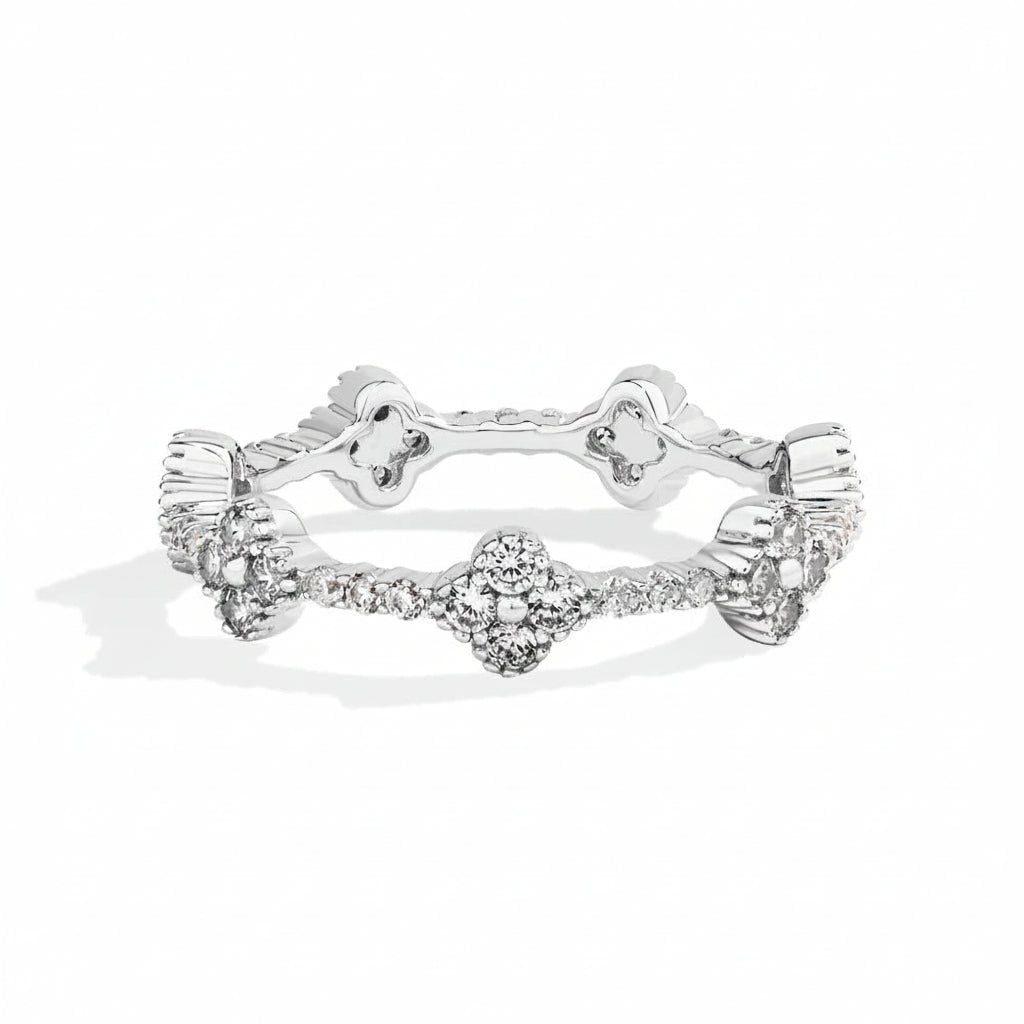 Blue Moissanite Eternity Ring – S925 Sterling Silver D Color VVS1 Wedding Band for Women - Velshara store