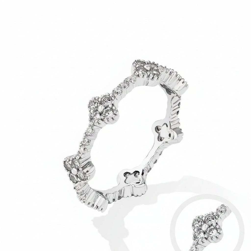 Blue Moissanite Eternity Ring – S925 Sterling Silver D Color VVS1 Wedding Band for Women - Velshara store