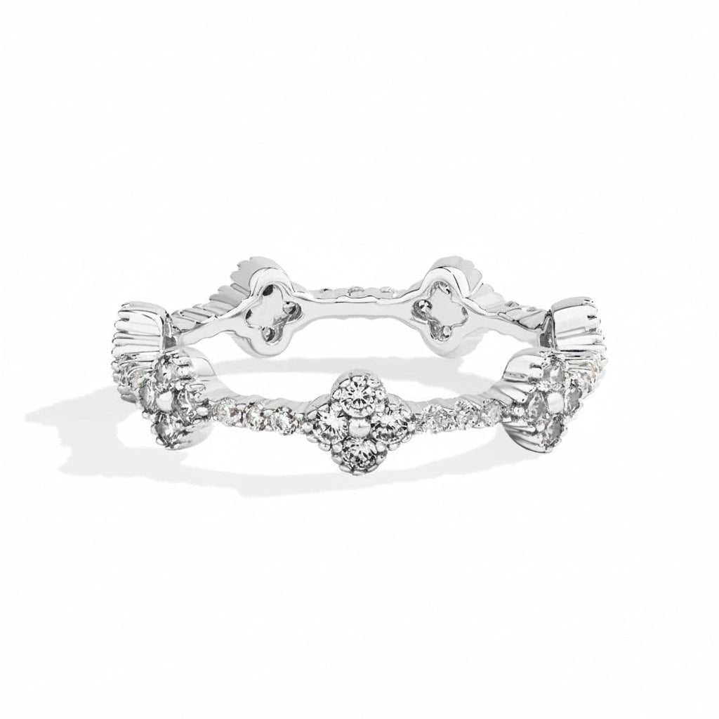 Blue Moissanite Eternity Ring – S925 Sterling Silver D Color VVS1 Wedding Band for Women - Velshara store