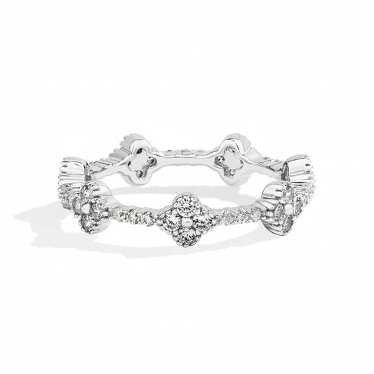 Blue Moissanite Eternity Ring – S925 Sterling Silver D Color VVS1 Wedding Band for Women - Velshara store