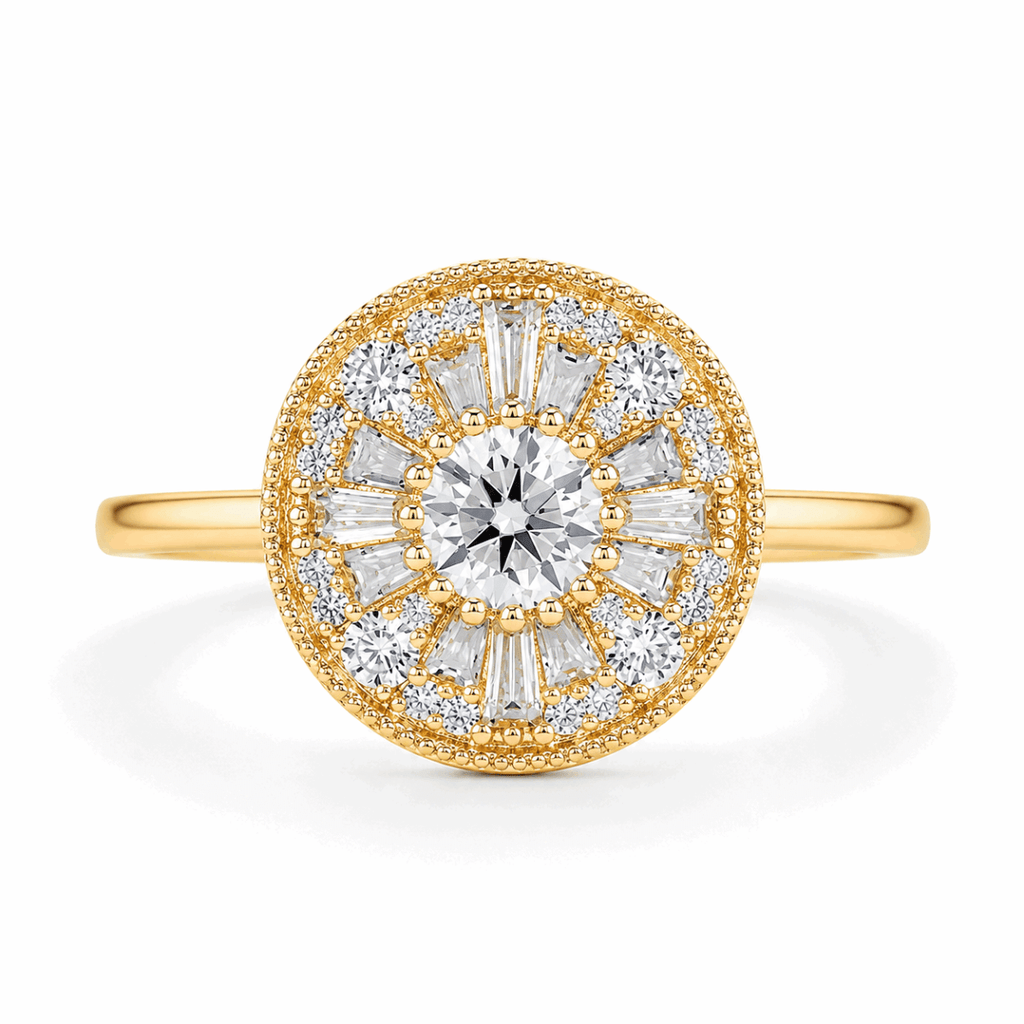 Luxury Moissanite Halo Ring – S925 Sterling Silver Round Cut D Color VVS1 Engagement Ring for Women - Velshara store
