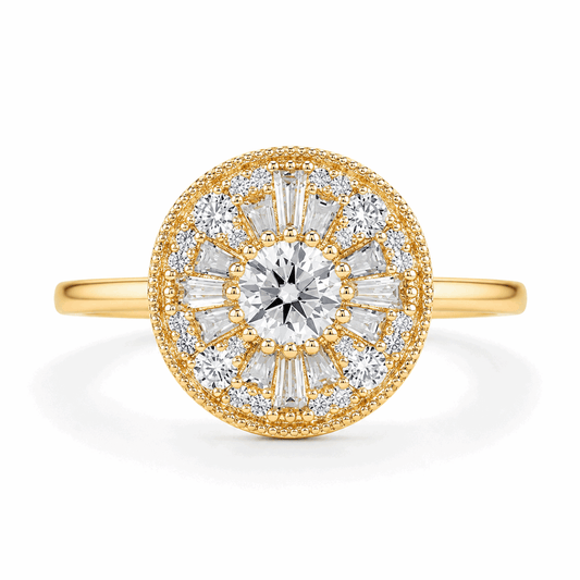 Luxury Moissanite Halo Ring – S925 Sterling Silver Round Cut D Color VVS1 Engagement Ring for Women - Velshara store