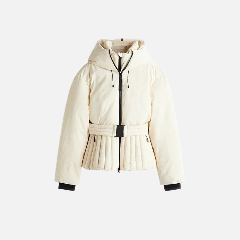 Womens Puffer ski Jacket Hood – Warm Winter Quilted Hooded Coat for Women