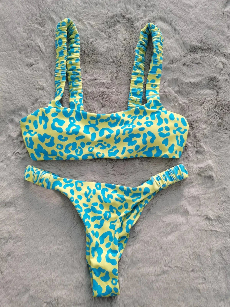 Orange Leopard Bikini Set for Women – Two Piece Swimwear - Velshara store