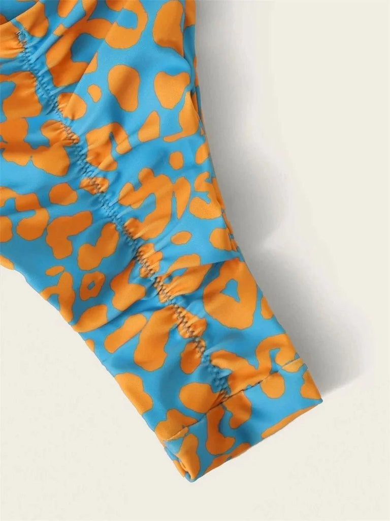 Orange Leopard Bikini Set for Women – Two Piece Swimwear - Velshara store