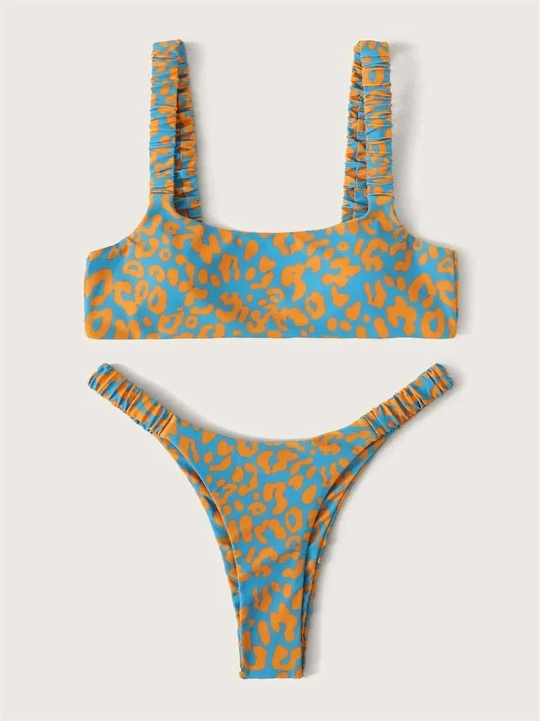 Orange Leopard Bikini Set for Women – Two Piece Swimwear - Velshara store