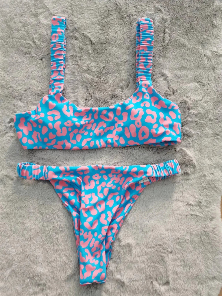 Orange Leopard Bikini Set for Women – Two Piece Swimwear - Velshara store