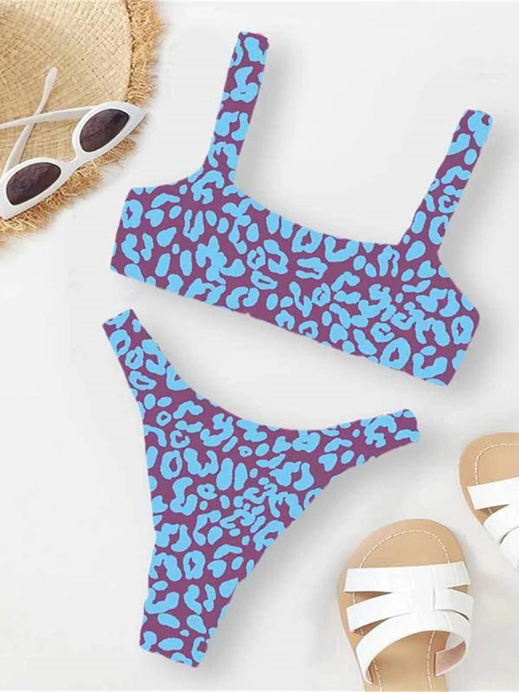 Orange Leopard Bikini Set for Women – Two Piece Swimwear - Velshara store