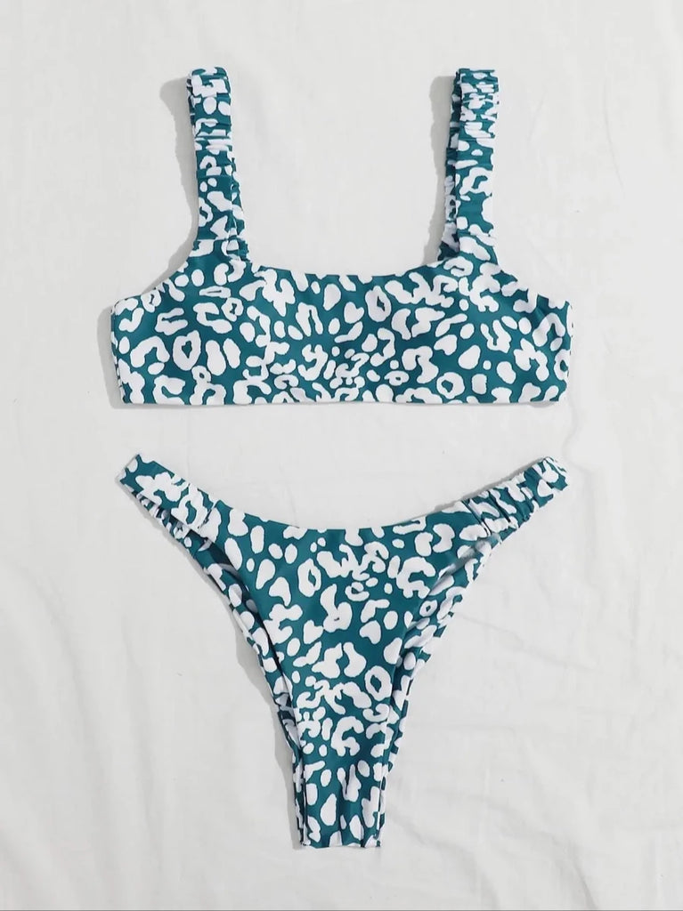 Orange Leopard Bikini Set for Women – Two Piece Swimwear - Velshara store