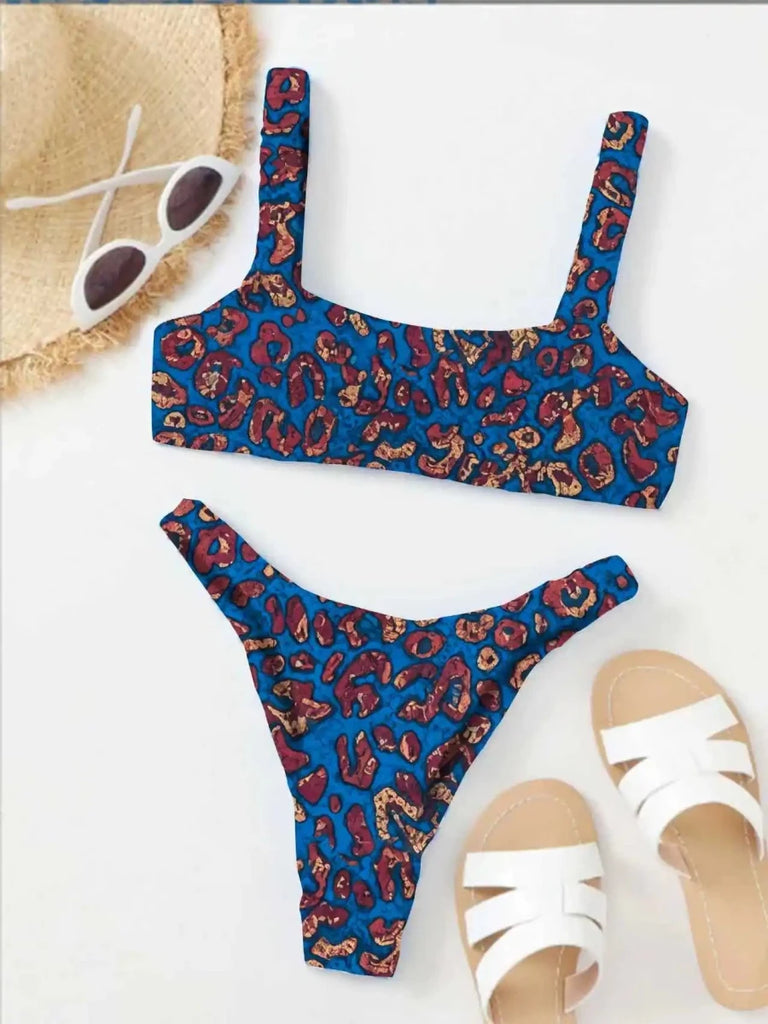 Orange Leopard Bikini Set for Women – Two Piece Swimwear - Velshara store