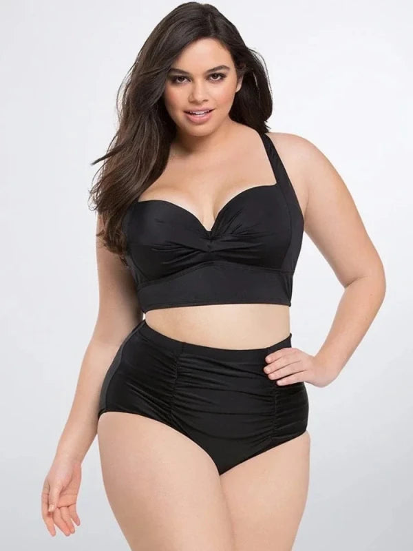 Plus Size High Waist Bikini for Fuller Busts – Supportive Swimwear - Velshara store