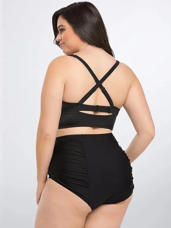 Plus Size High Waist Bikini for Fuller Busts – Supportive Swimwear - Velshara store