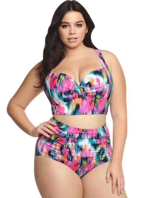 Plus Size High Waist Bikini for Fuller Busts – Supportive Swimwear - Velshara store