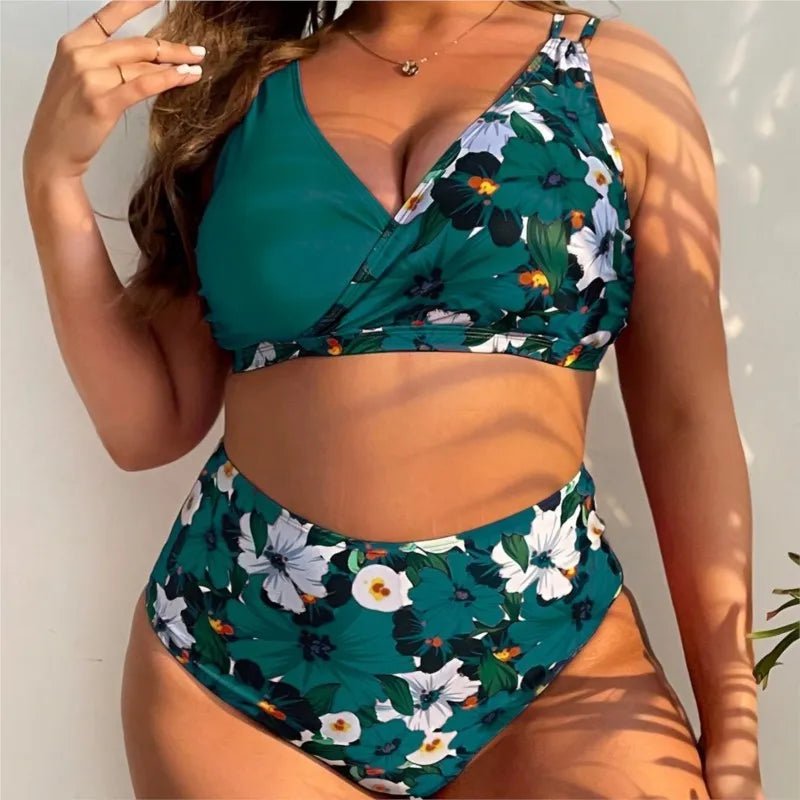 Plus Size High Waist Bikini Set – Tummy Control Swimwear Up to 5XL - Velshara store