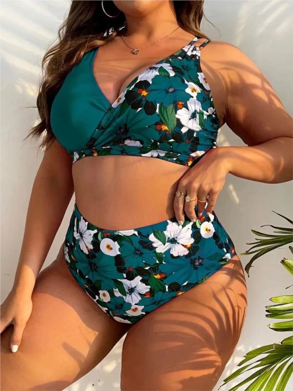 Plus Size High Waist Bikini Set – Tummy Control Swimwear Up to 5XL - Velshara store