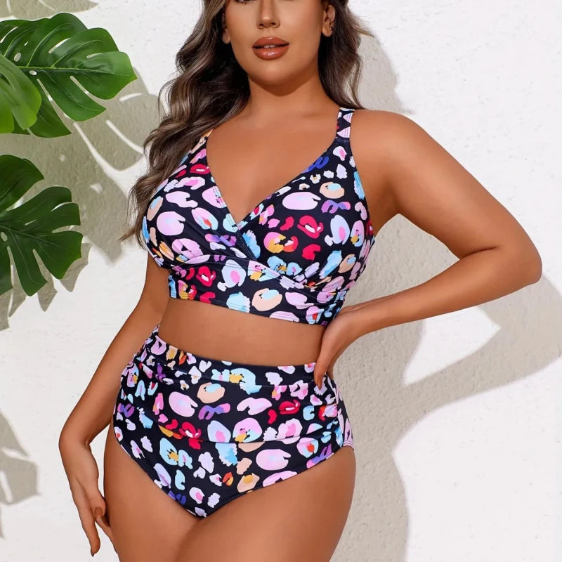 Plus Size Supportive High Waist Bikini Set – Up to 4XL - Velshara store