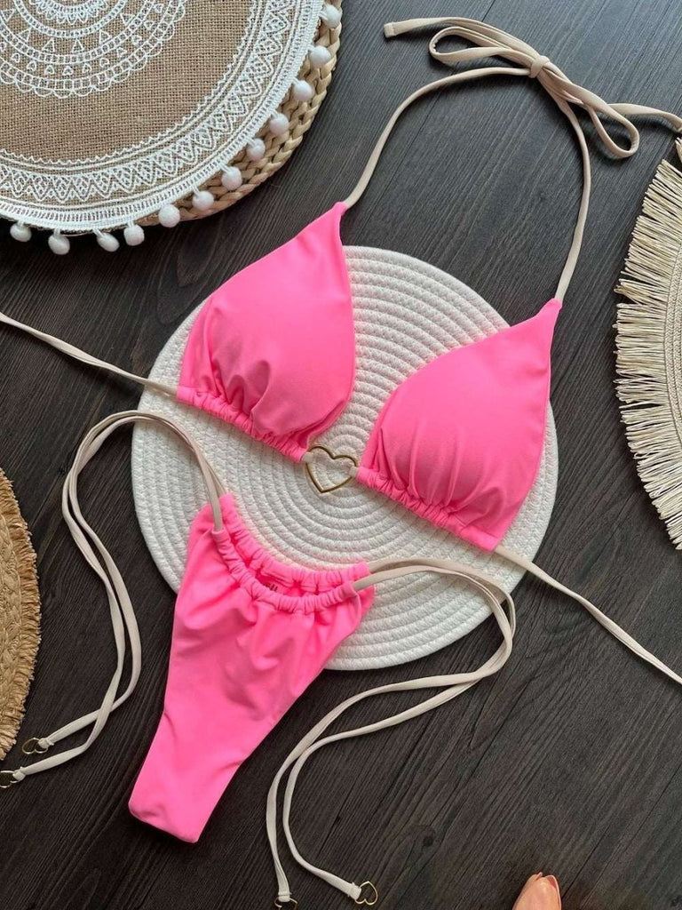 Red Brazilian Bikini Set for Women – Tie Side Two Piece Swimsuit - Velshara store