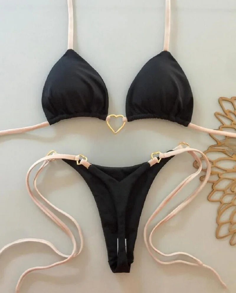 Red Brazilian Bikini Set for Women – Tie Side Two Piece Swimsuit - Velshara store