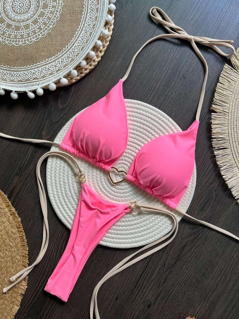 Red Brazilian Bikini Set for Women – Tie Side Two Piece Swimsuit - Velshara store