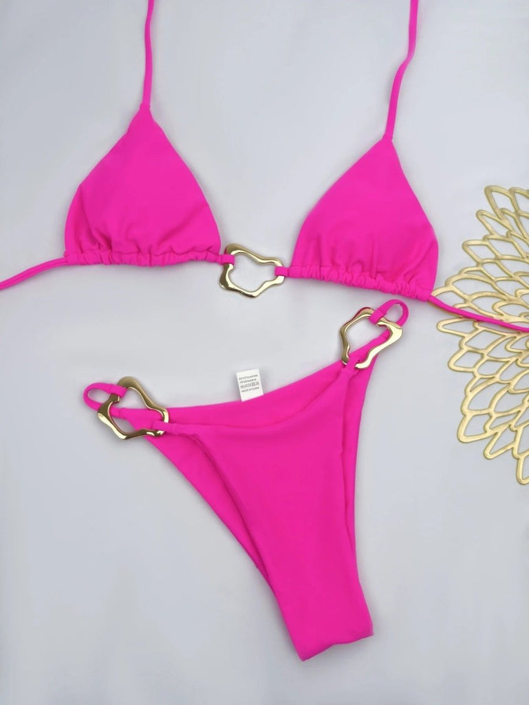 Red Heart Detail Bikini Set for Women – Tie Side Triangle Swimsuit - Velshara store