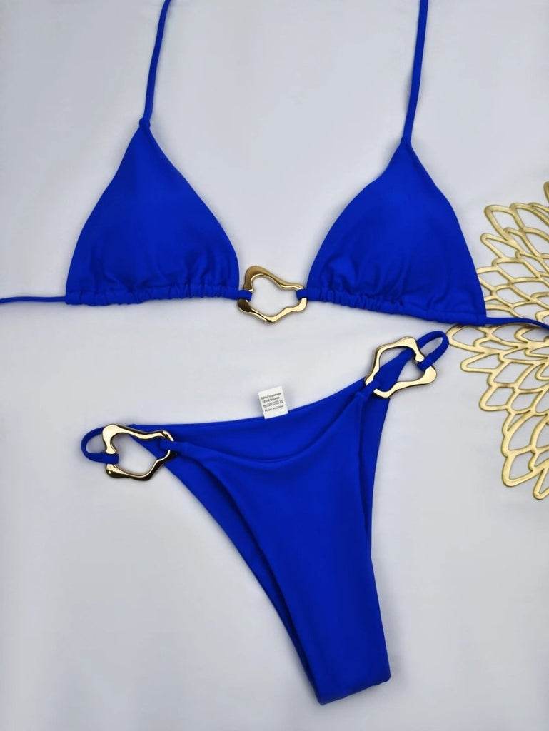 Red Heart Detail Bikini Set for Women – Tie Side Triangle Swimsuit - Velshara store